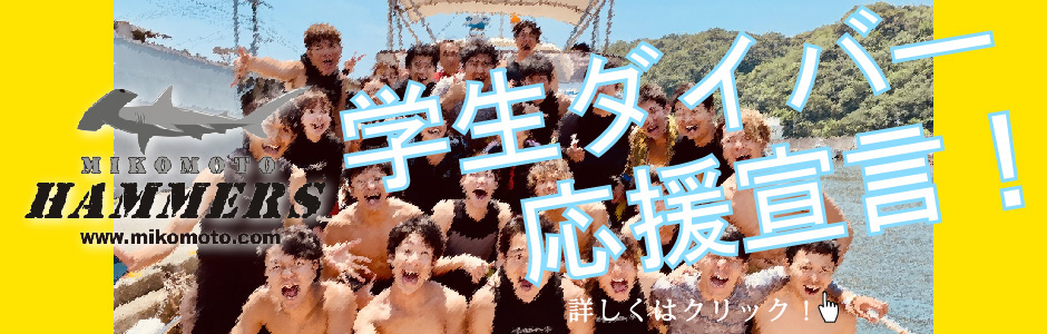 神子元ハンマーズは、学生ダイバーを応援します！2019